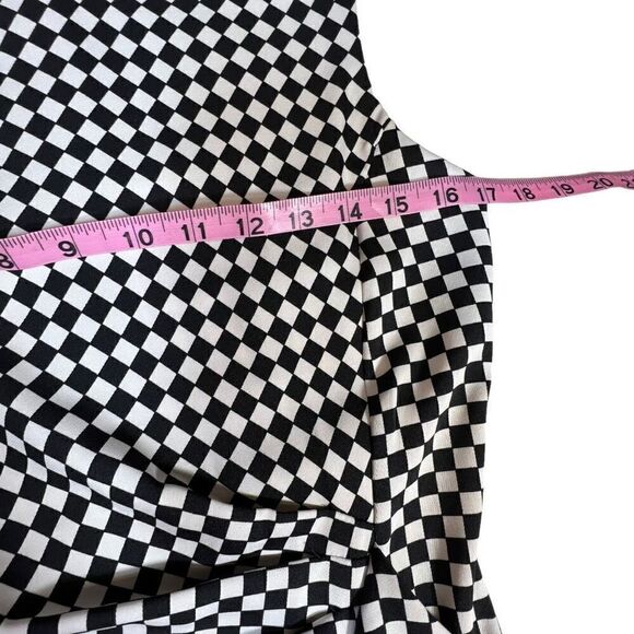 RINASCIMENTO Women’s Dress Checkered made in Italy Black White Sleeveless sz M - Picture 4 of 12